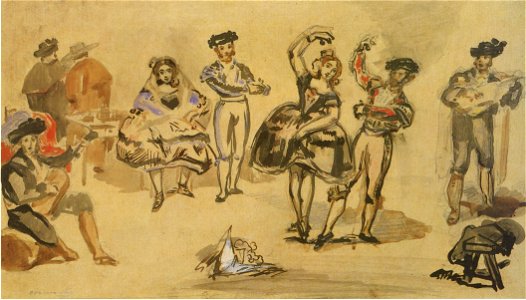 Édouard Manet - Le ballet espagnol (Watercolor)