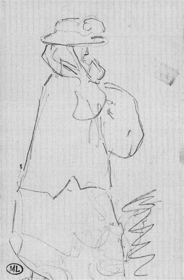 Édouard Manet - Femme de profil, avec mantelet et chapeau avec voile qu'elle noue sous son menton