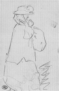 Édouard Manet - Femme de profil, avec mantelet et chapeau avec voile qu'elle noue sous son menton