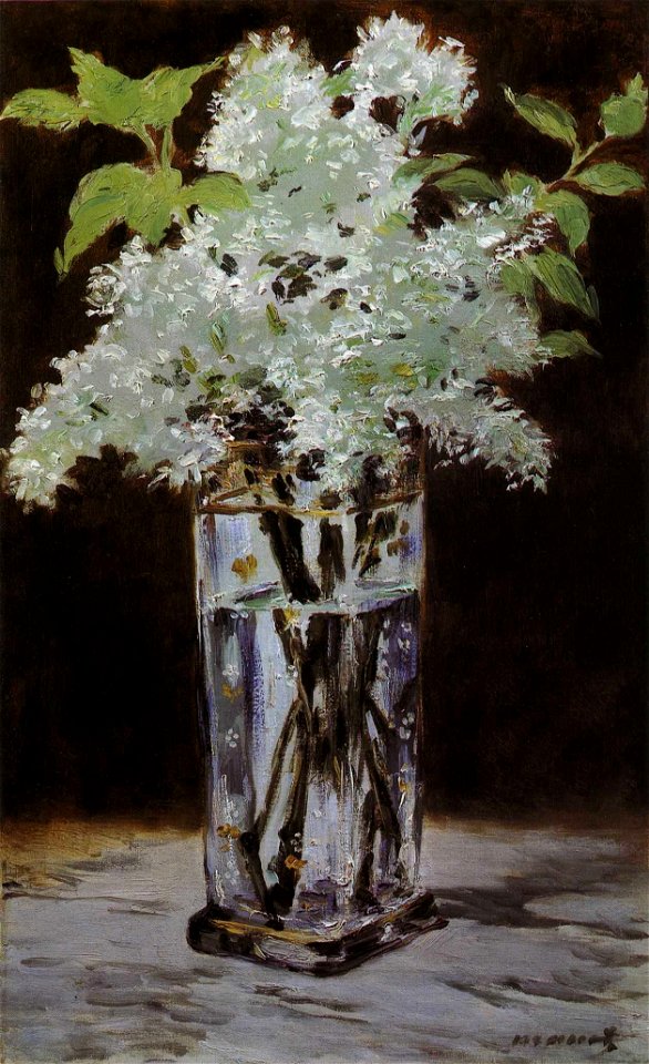Édouard Manet - Lilas blanc dans un vase de christal (RW 418)