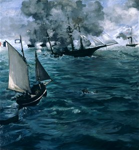 Édouard Manet, French - The Battle of the U.S.S. Kearsarge and the C.S.S. Alabama - Google Art Project. Free illustration for personal and commercial use.