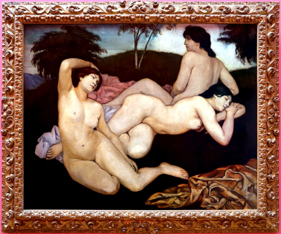 Émile bernard, dopo il bagno, le ninfe, 1908