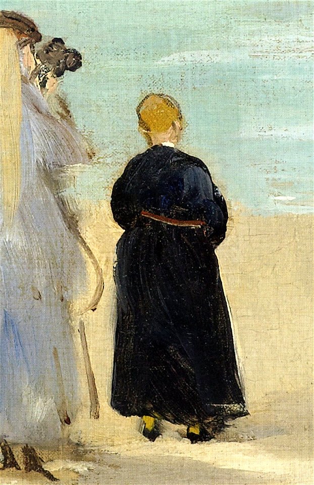 Édouard Manet - Sur la plage de Boulogne (Detail of the monk)
