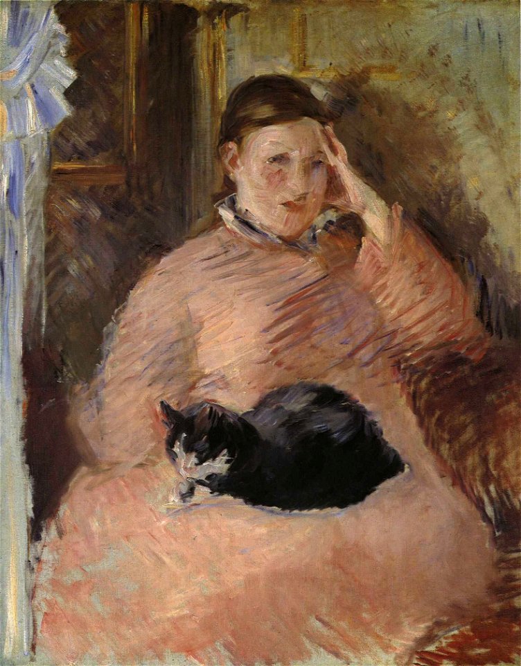 Édouard Manet - Femme au chat (Portrait de Madame Manet)