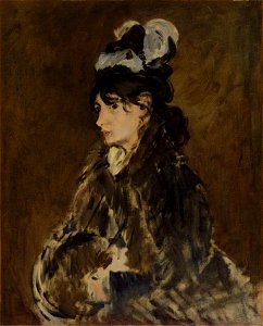 Édouard Manet - Berthe Morisot au Manchon. Free illustration for personal and commercial use.