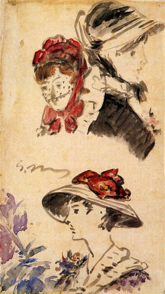 Édouard Manet - Trois têtes de femmes