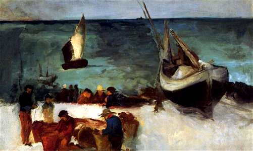 Édouard manet - Marine à berck, bateaux de pêche et pêcheurs