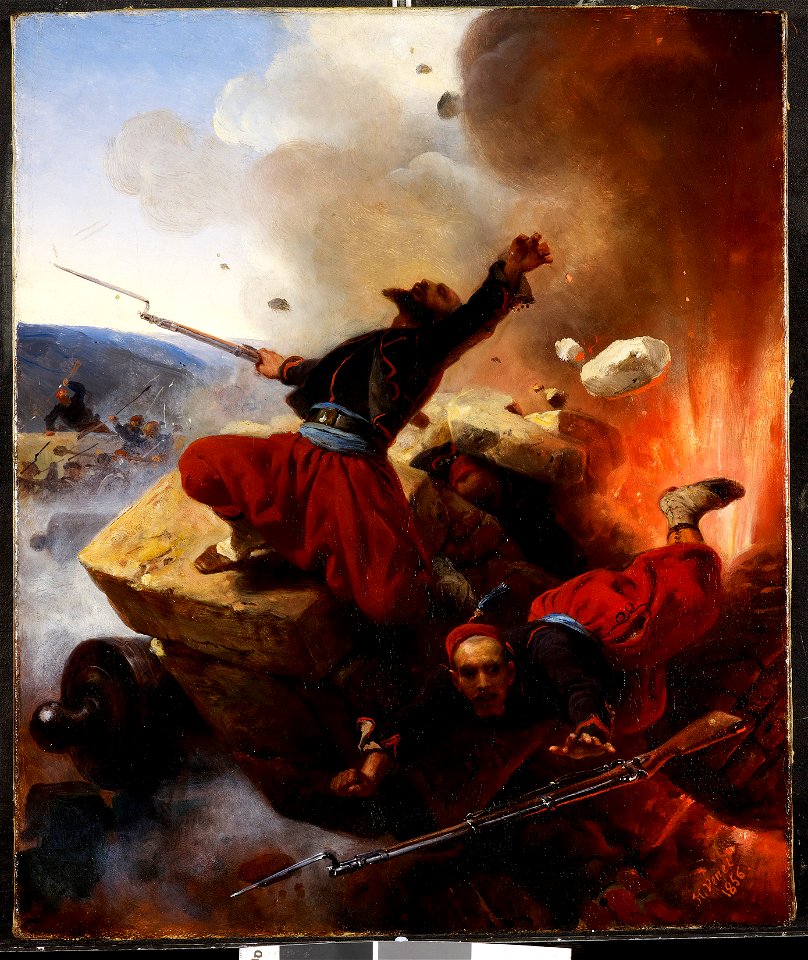 Émile-Jean-Horace Vernet (1789-1863) - Zouaves at the Malakoff - RCIN 406470 - Royal Collection