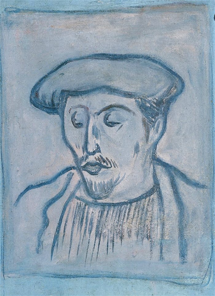 Émile Bernard - Self-portrait with portrait of Gauguin,1888 - Detail 2
