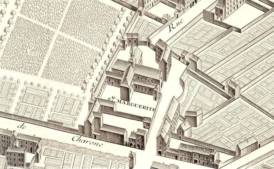 Église Sainte-Marguerite, Plan de Turgot 01 - David Rumsey
