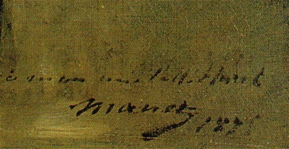 Édouard Manet - Portrait de l'abbé Hurel (Detail of signature)