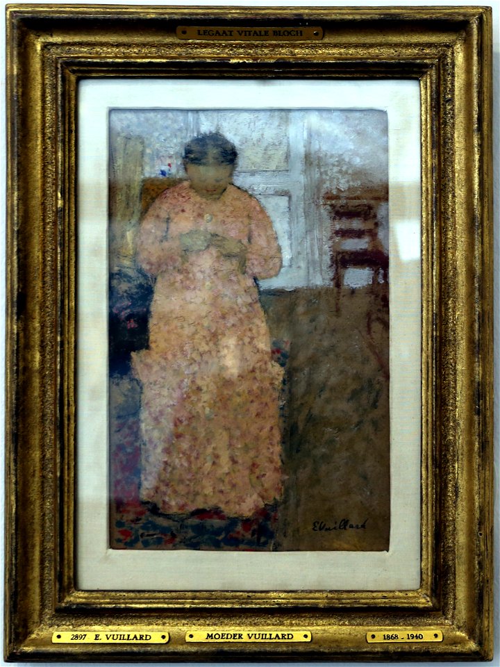 Édouard vuillard, donna in rosa che cuce, 1900-05 ca
