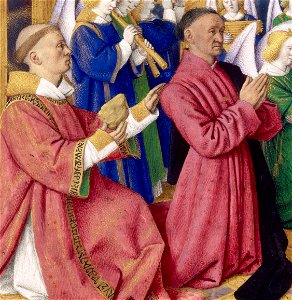 Étienne Chevalier et saint Étienne - Heures d'Étienne Chevalier (détail)