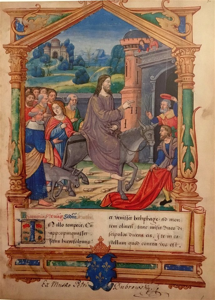 Évangéliaire de François Ier - BnR LatQvI204 f1 (Entrée à Jérusalem)