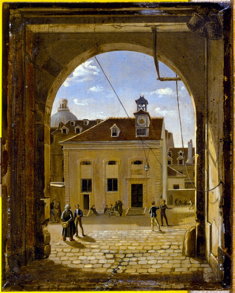 Étienne Bouhot - La cour du collège Sainte-Barbe, rue de Reims - P18 - Musée Carnavalet