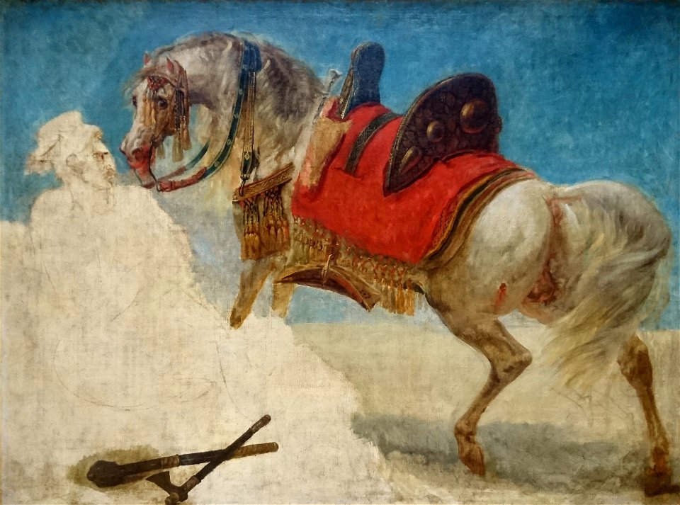Étude de cheval arabe harnaché – Antoine-Jean Gros – Musée du Louvre, RF 1971-4 – Q27831912