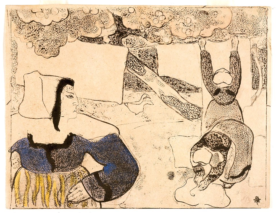 Émile Bernard Femmes étendant du linge (Women Hanging Laundry)