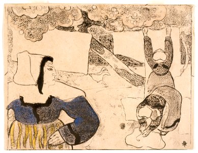 Émile Bernard Femmes étendant du linge (Women Hanging Laundry)