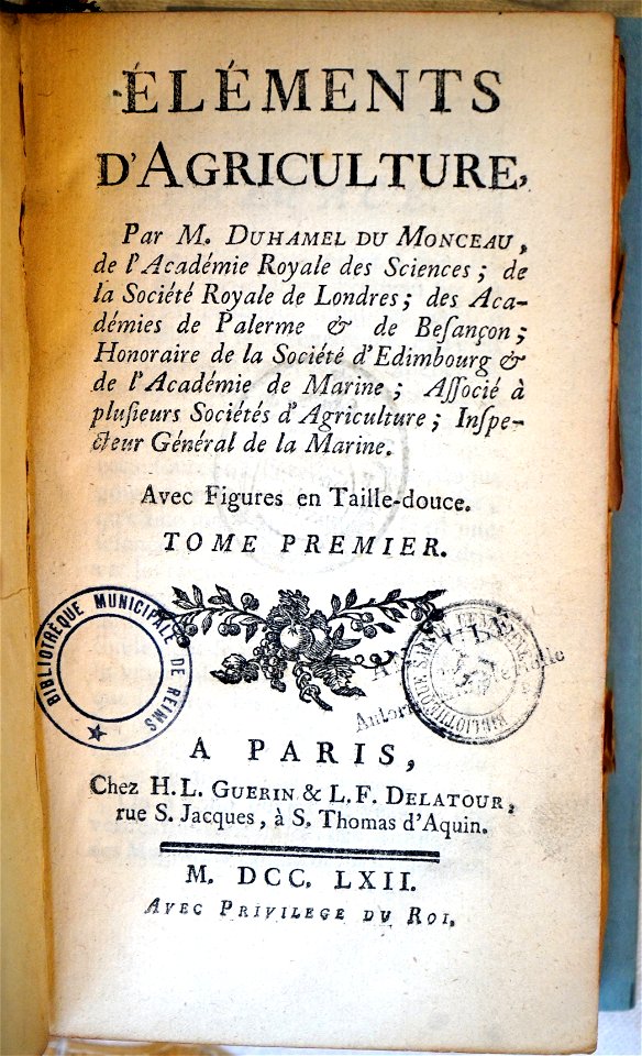 Éléments d'agriculture Duhamel 82403 duhamel du monceau