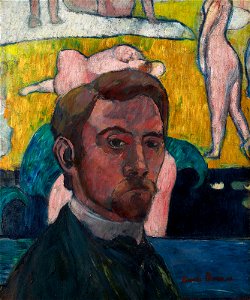 Émile Bernard - Autoportrait au tableau « Baigneuses à la vache rouge »