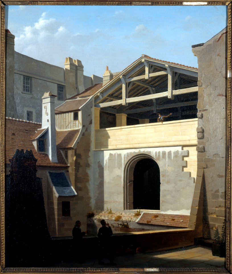 Étienne Bouhot - Vue des Thermes de Cluny, prise de la rue de la Harpe - P579 - Musée Carnavalet