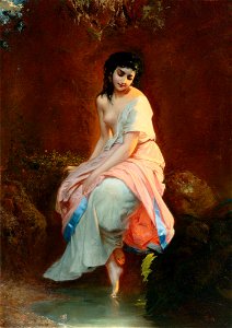 Étienne Adolphe Piot - The Bather. Free illustration for personal and commercial use.