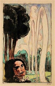 Émile Bernard Dans le Jardin Taillé (In the Formal Garden). Free illustration for personal and commercial use.
