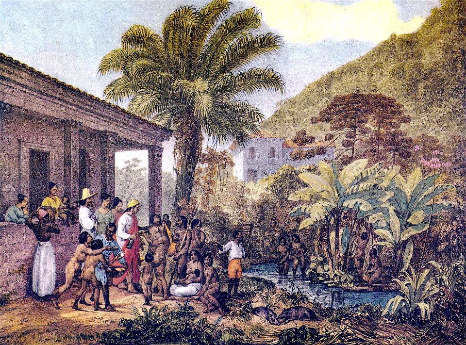 Índios em uma fazenda
