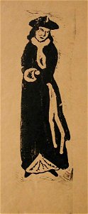Émile Bernard La Dame au Manchon (Lady with a Muff). Free illustration for personal and commercial use.