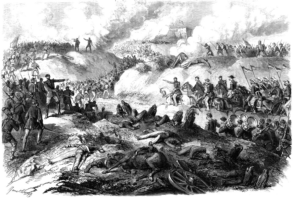ÉVÉNEMENTS DU PARAGUAY. - Prise d'assaut de la forteresse d'Estabelecimiento, le 19 février, 1867. - D'après un croquis de M. Paranhos