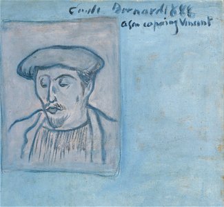 Émile Bernard - Self-portrait with portrait of Gauguin,1888 - Detail 1