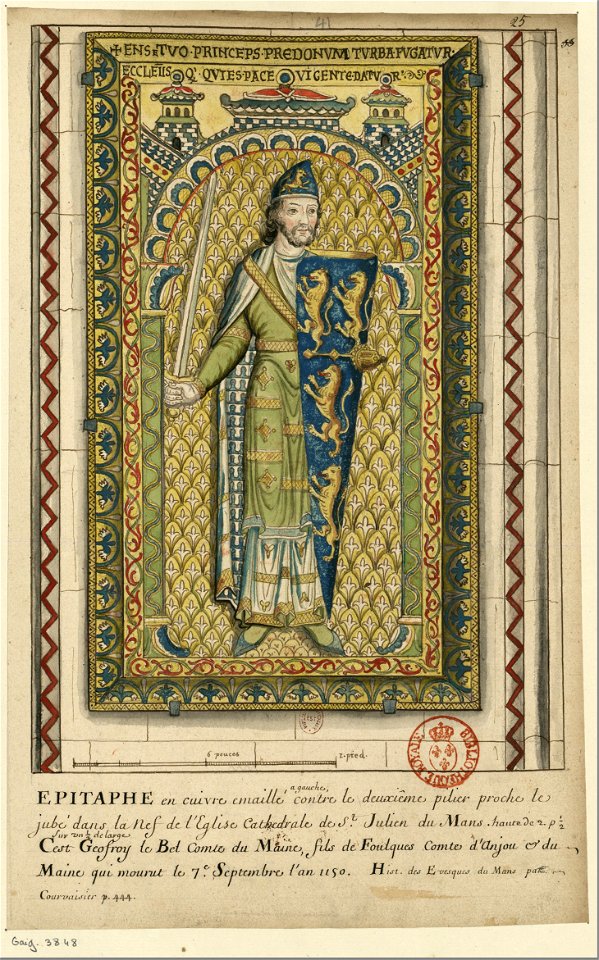 Épitaphe de Geoffroy Le Bel Plantagenêt (original)