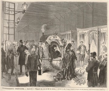 Évenements d'Espagne, Madrid, Départ du roi et de la reine, de Vierge