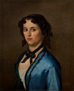 Đura Jakšić - Devojka u plavom, 1856, Narodni muzej u Beogradu, Zbirka Joce Vujića