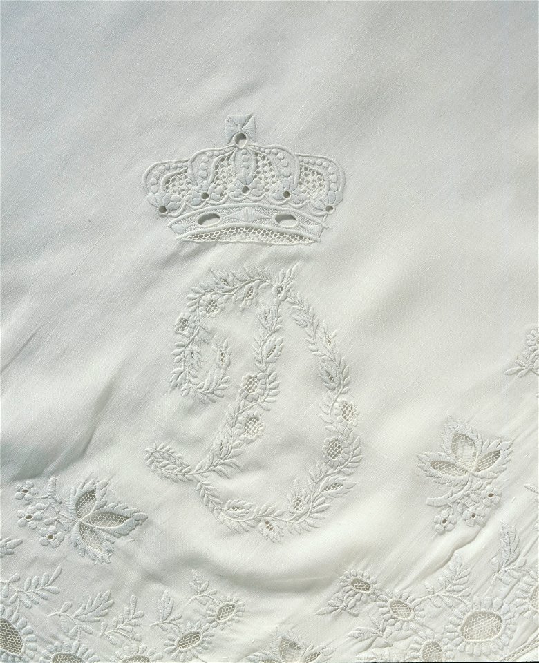 Örngott med monogram - Livrustkammaren - 30997