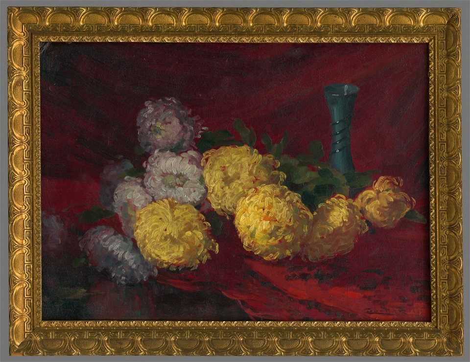 Ľudovít Čordák - Chryzantémy na stole - M 22 - Ernest Zmeták Art Gallery