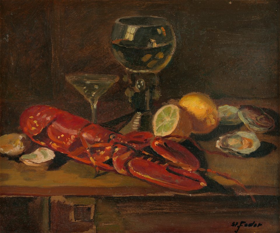 Štefan Fodor - Zátišie s rakom - M 368 - Gallery of Spiš Artists