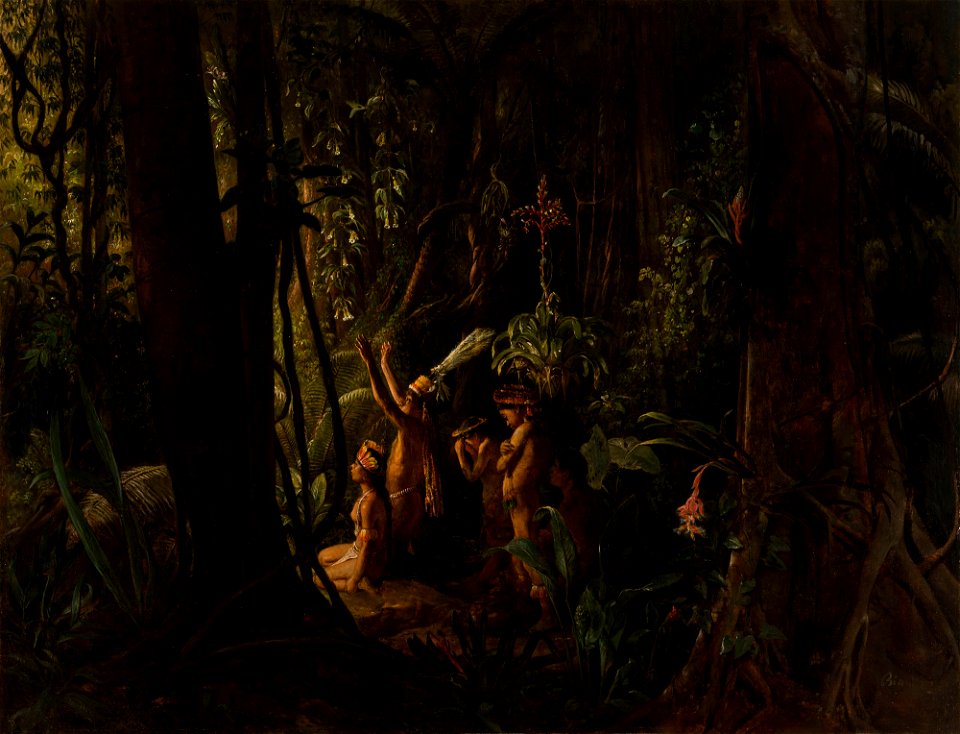 Índios da Amazônia adorando o Deus-Sol (atribuído), da Coleção Brasiliana Iconográfica