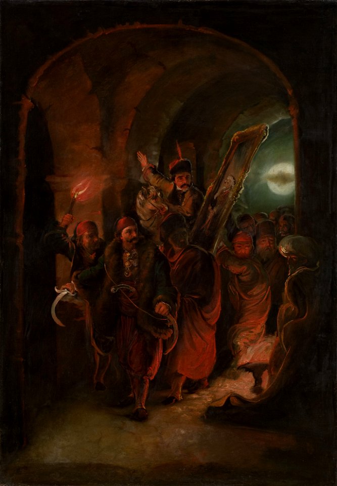 Đura Jakšić - Bakljada kroz Stambol kapiju, 1859, Narodni muzej