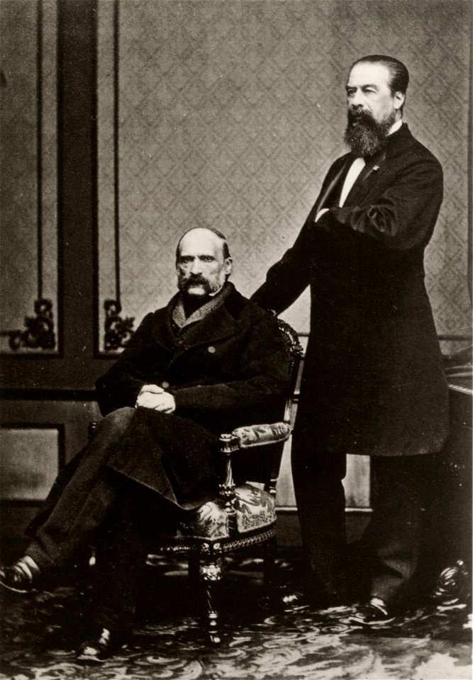 Österreichischer Photograph um 1865 - Doppelporträt des Photographen Anton Martin und des Optikers Friedrich von Voigtländer, Wien (Zeno Fotografie)