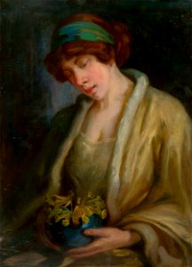 Ľudovít Pitthordt - Žena s kvietkami - O 6966 - Slovak National Gallery