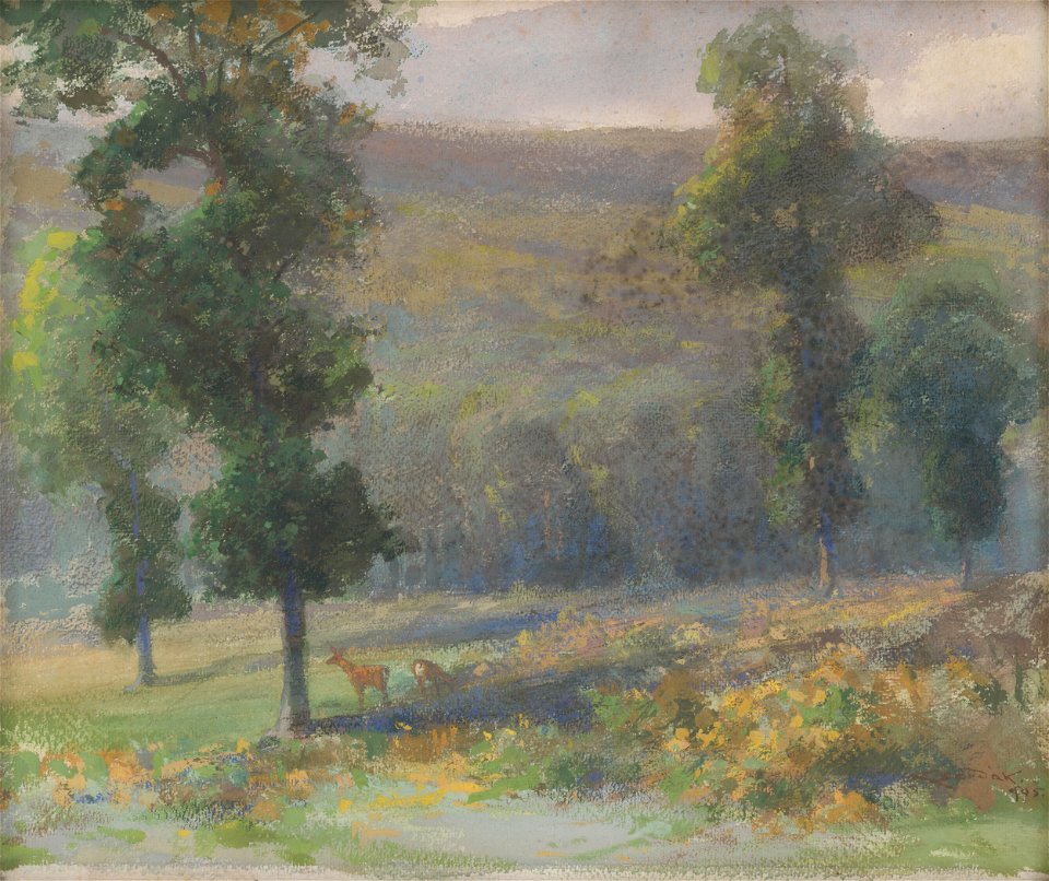Ľudovít Čordák - Lesík so srnami - O 24 - East Slovak Gallery