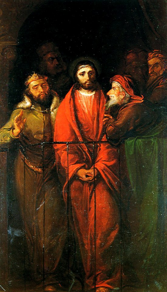 Đura Jakšić - Isus pred Pilatom, 1856, deo kolekcije manastira Grgeteg