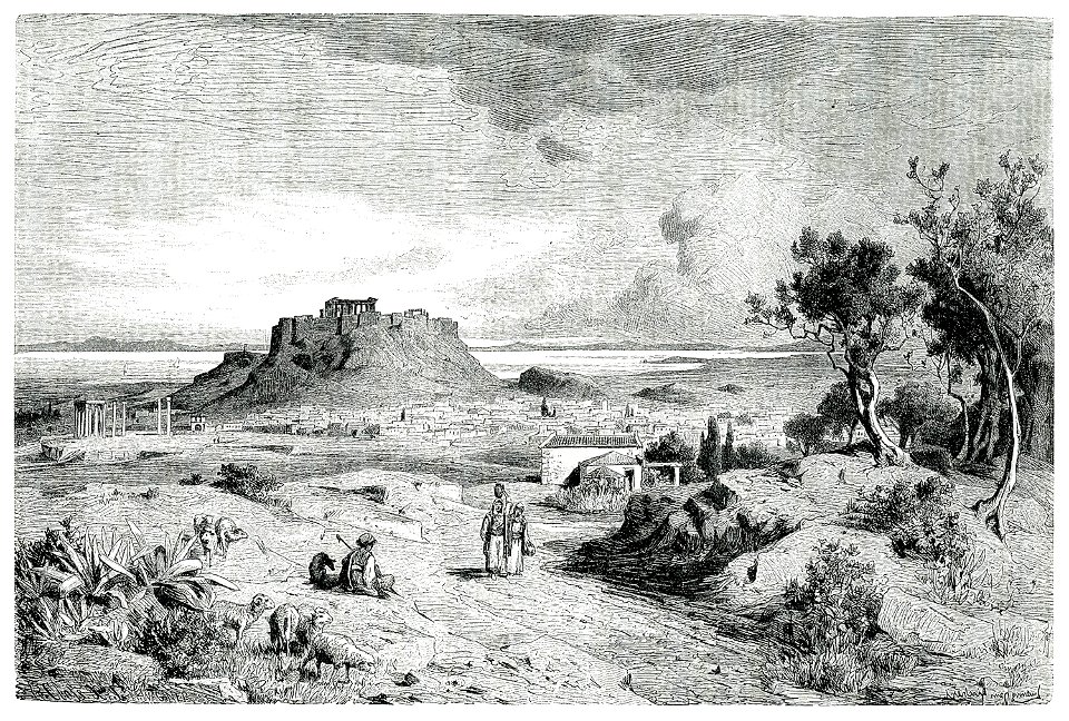 Άποψη των Αθηνών στα τέλη του 19ου αιώνα - Falke Jacob Von - 1887