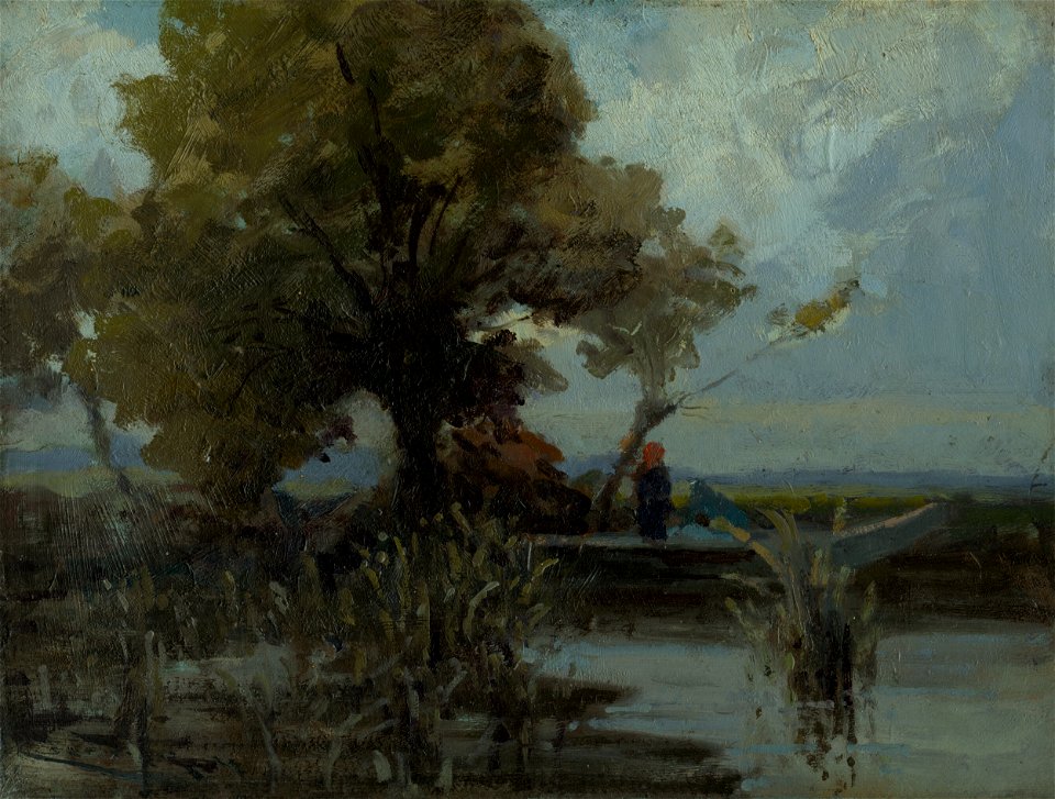 Ľudovít Čordák - Košatý strom pri jazere - O 259 - East Slovak Gallery