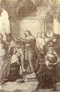 Św. Jadwiga błogosławi Henryka Pobożnego by A Lesser 1884