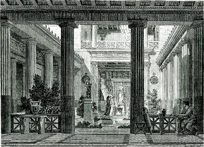 Η αυλή με την προστάδα, όπου το άγαλμα της Εστίας - Falke Jacob Von - 1887