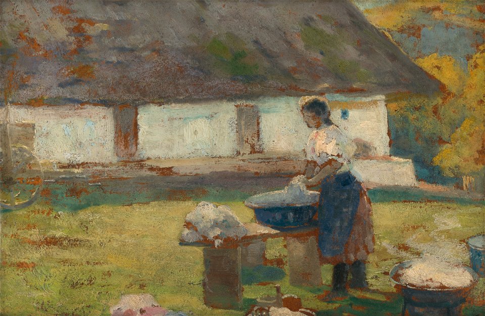 Ľudovít Čordák - Práčka pred stromom - O 260 - East Slovak Gallery