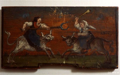 Ženski pretep za moža (panjska končnica, 1837)