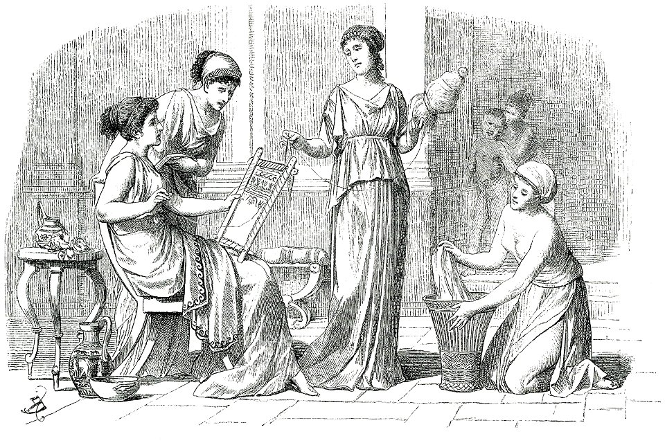 Εγρασίες ελληνίδων στο σπίτι - Falke Jacob Von - 1887